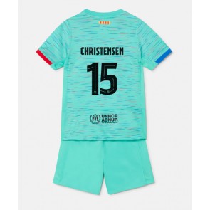 Barcelona Andreas Christensen #15 Tredjeställ Barn 2023-24 Kortärmad (+ Korta byxor)